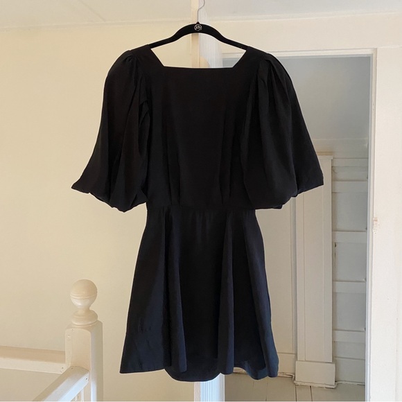 The Femm Violet Open Back Puff Sleeve Mini Dress in Black NWT - Picture 9 of 13